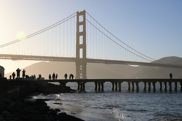 View of the famous Golden Gate Bridge in San Francisco, California