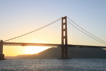 Fototapeta na wymiar View of the famous Golden Gate Bridge in San Francisco, California