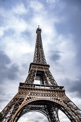 Fototapeta na wymiar Eiffel Tower. The Eiffel Tower is the most popular tourist spot in Paris, France.