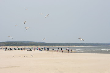 Menschen am Strand. Swinemünde.