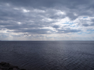 Fototapeta premium Dark sky over the sea