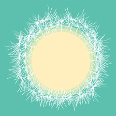 One creamy giant dandelion blossom_turquoise background by jziprian