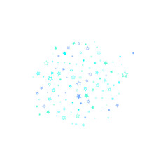 Blue, cyan, turquoise glitter stars confetti