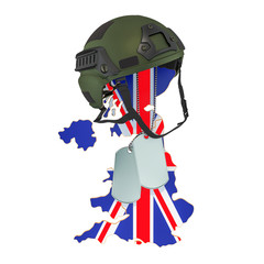 British military force, army or war concept. 3D rendering