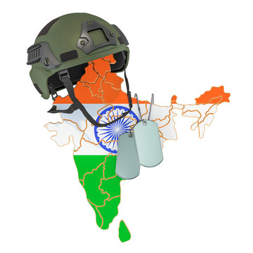 Indian military force, army or war concept. 3D rendering
