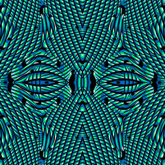 Color seamless pattern with hypnotic trance texture. Multicolored glitched background. Op art unique bright kaleidoscope. Psychedelic trippy art.