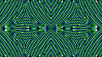 Color seamless pattern with hypnotic trance texture. Multicolored glitched background. Op art unique bright kaleidoscope. Psychedelic trippy art.