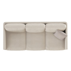 Bright sofa with pillow isolated background 3d