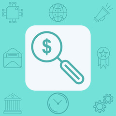 Fototapeta premium Money search vector icon sign symbol