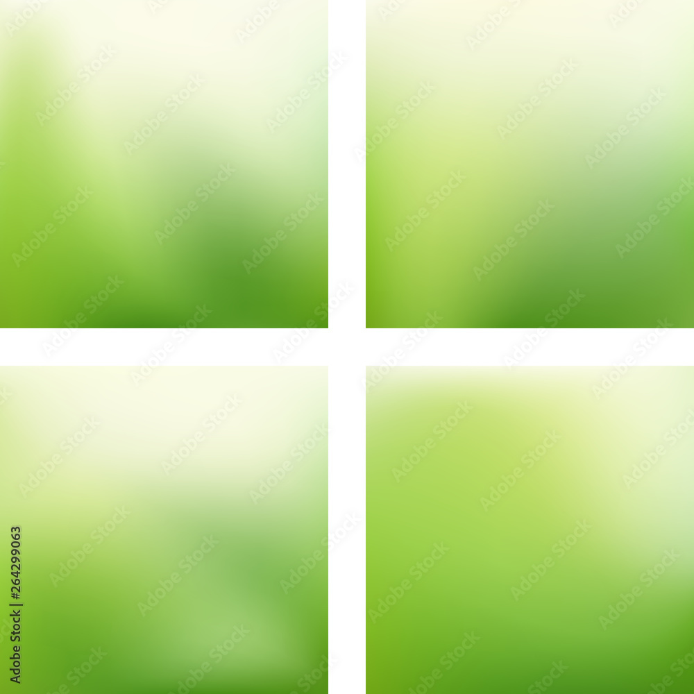 Aufkleber set with green abstract blurred backgrounds. vector illustration. modern geometrical backdrop. abstr