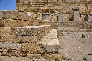 Ancient ruins of antiquity on the island of Rhodes