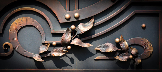 Wrought-Iron Gates, Ornamental Forging, Forged Elements Close-Up