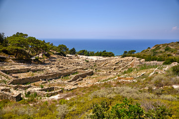 Fototapeta na wymiar Ancient ruins of antiquity on the island of Rhodes