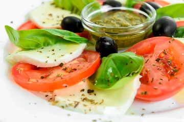 Assorted vegetables with mozzarella