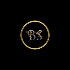 Circle Gold BS Letter Logo