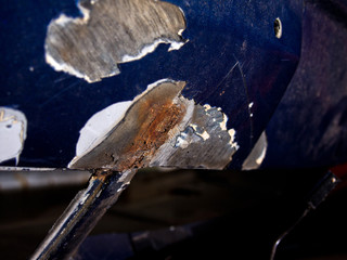 damaged car bumper