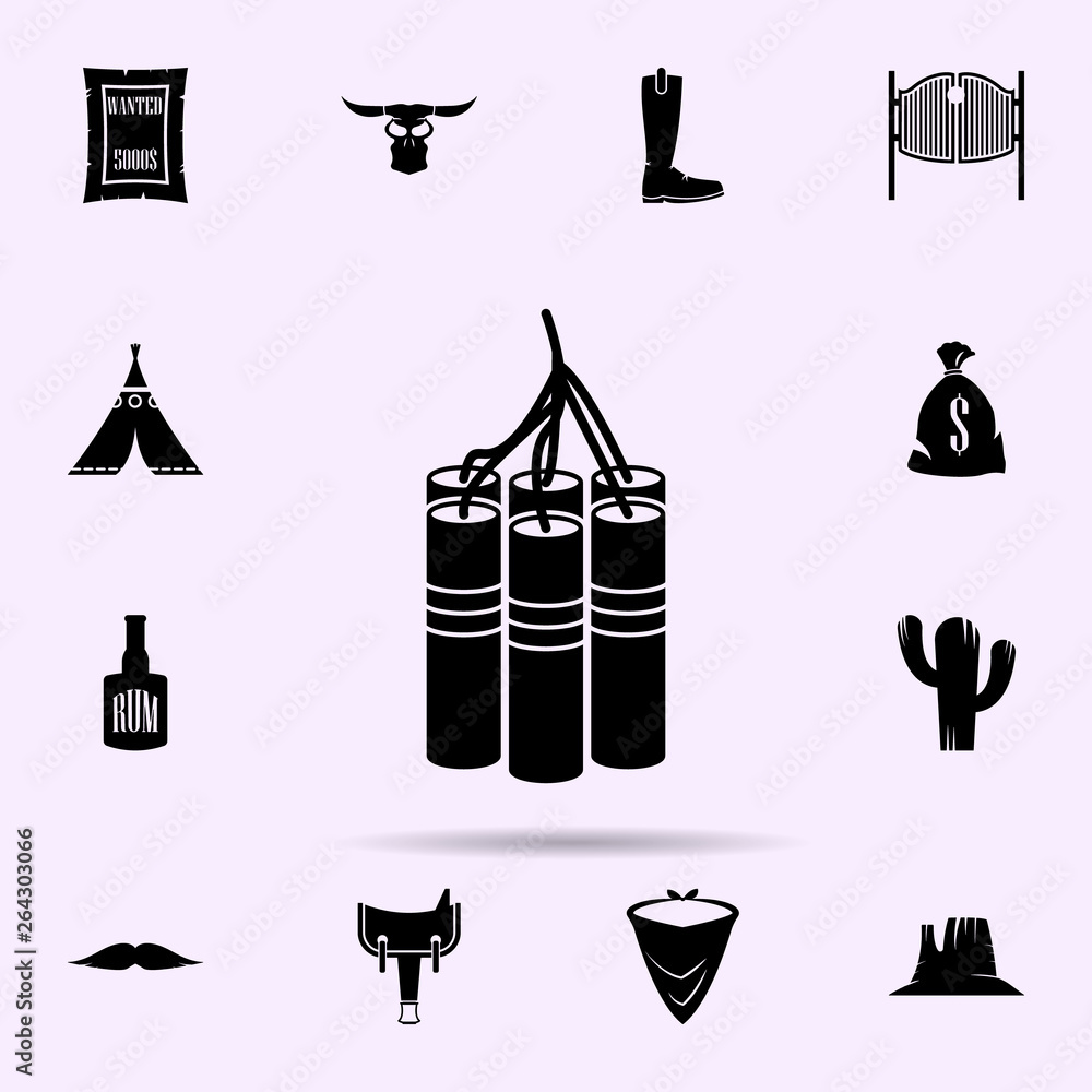 Aufkleber dynamite icon. wild west material icons universal set for web and mobile