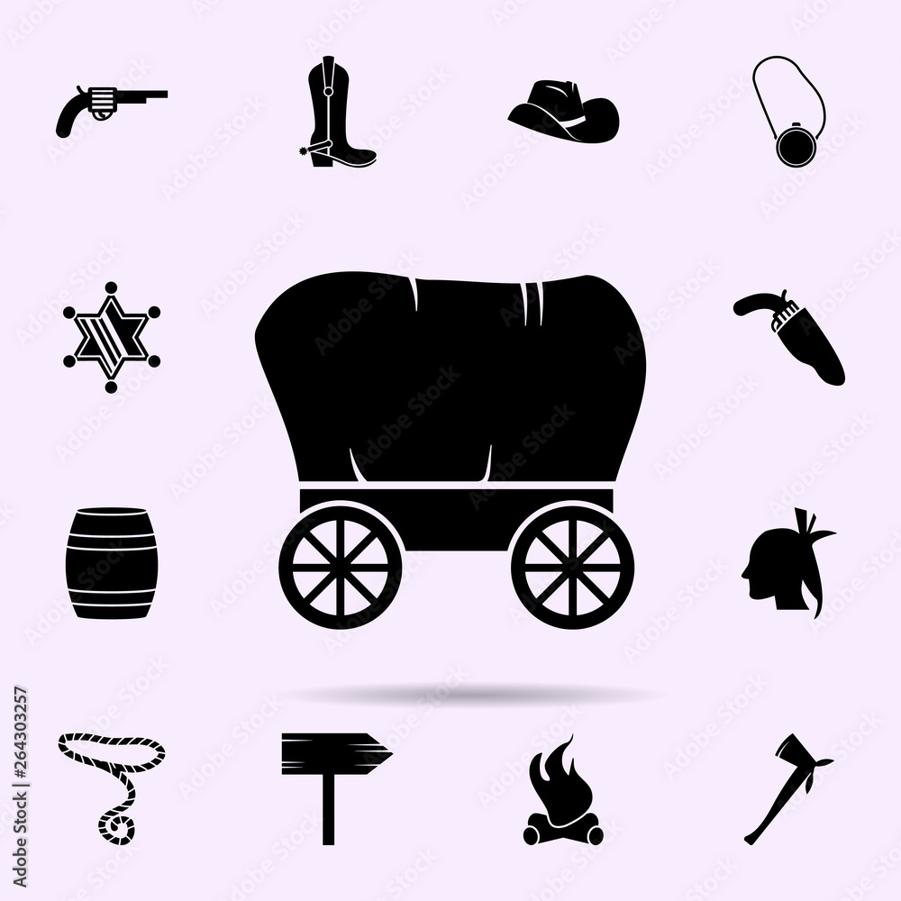 Poster carriage icon. wild west material icons universal set for web and mobile
