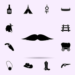 Obraz premium mustache icon. wild west material icons universal set for web and mobile