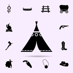 wigwam icon. wild west material icons universal set for web and mobile