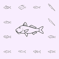 spotted goatfish icon. Fish icons universal set for web and mobile