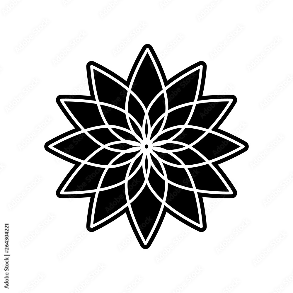 Poster abstract type of flowers icon. element of flower for mobile concept and web apps icon. glyph, flat i