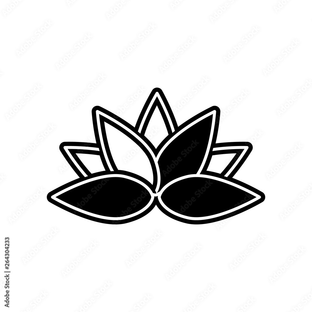 Poster abstract type of lotus flowers icon. element of flower for mobile concept and web apps icon. glyph, 