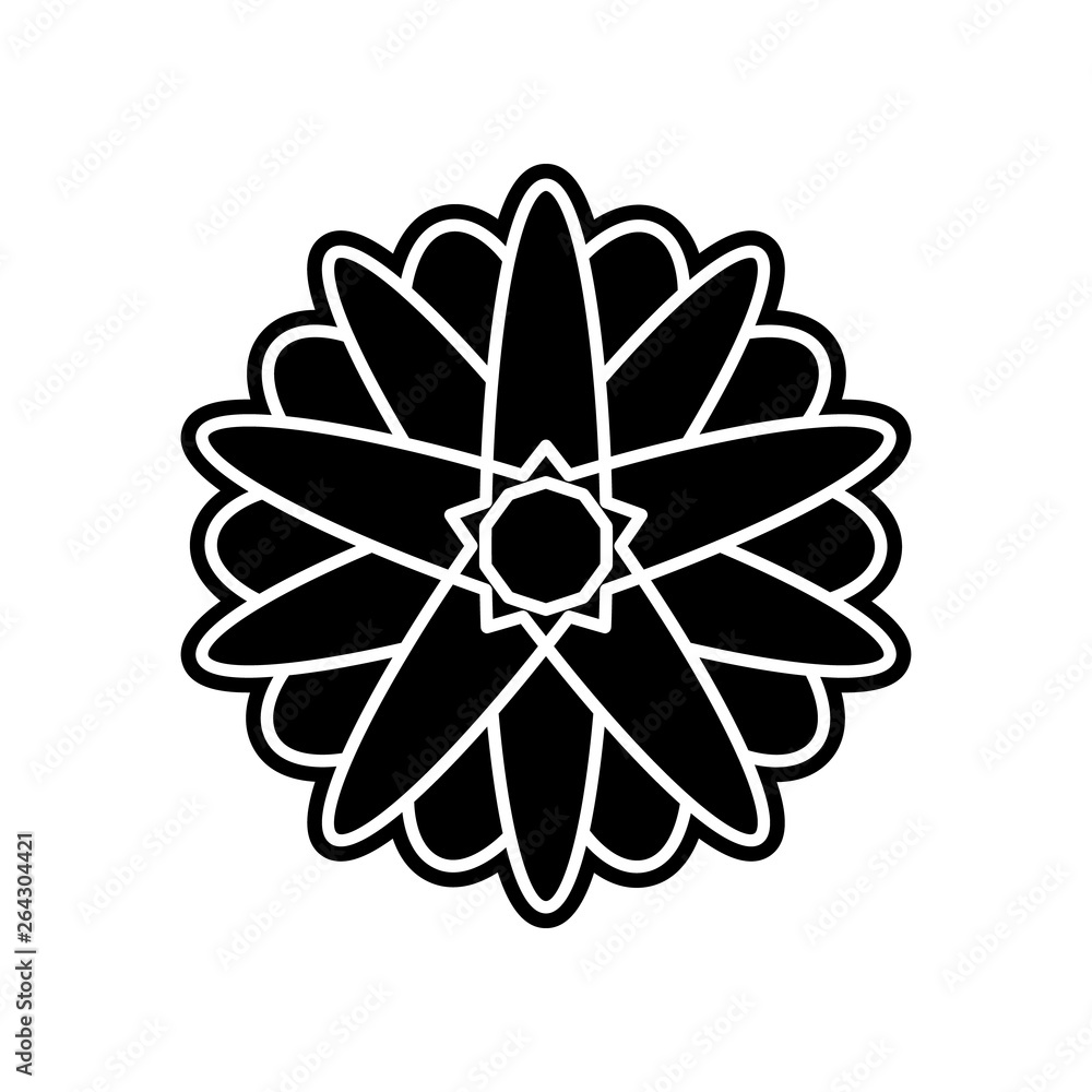 Poster abstract type of flowers icon. element of flower for mobile concept and web apps icon. glyph, flat i
