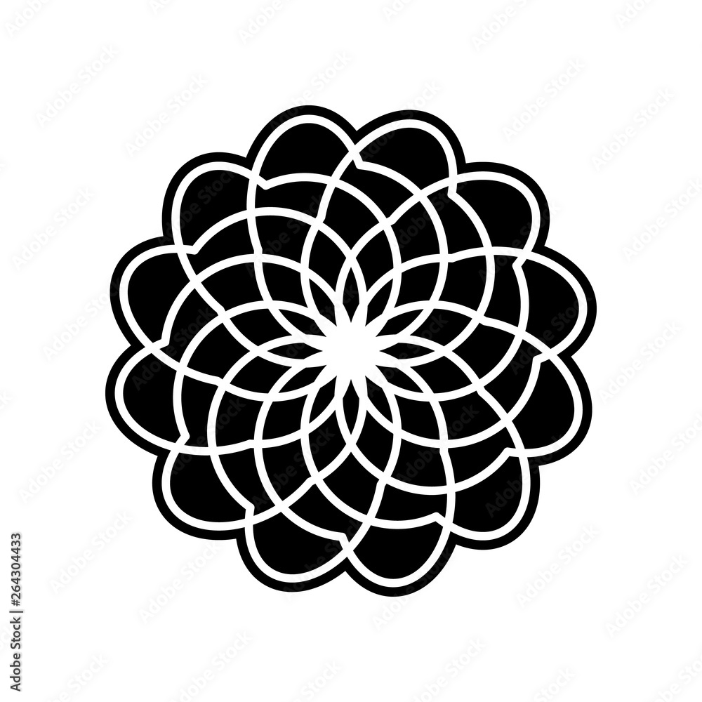 Poster abstract type of flowers icon. element of flower for mobile concept and web apps icon. glyph, flat i