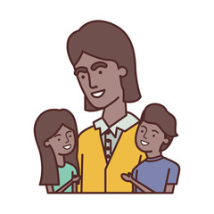 Obraz premium father with children avatar character