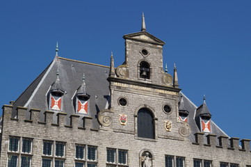 Fototapeta premium detail of old town hall bergen op zoom netherlands