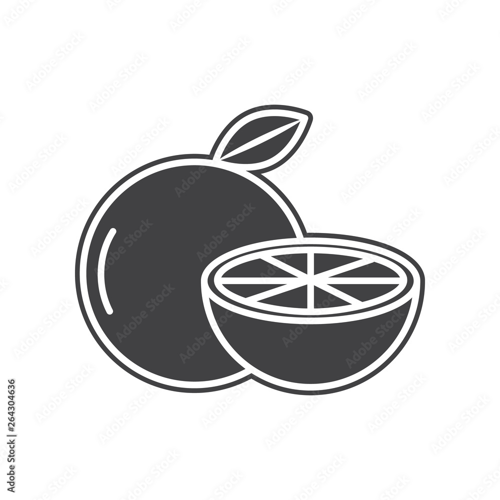 Poster vector orange icon. element of fruits and vegatables for mobile concept and web apps icon. glyph, fl