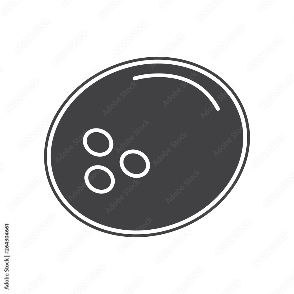 Poster vector coconut icon. element of fruits and vegatables for mobile concept and web apps icon. glyph, f