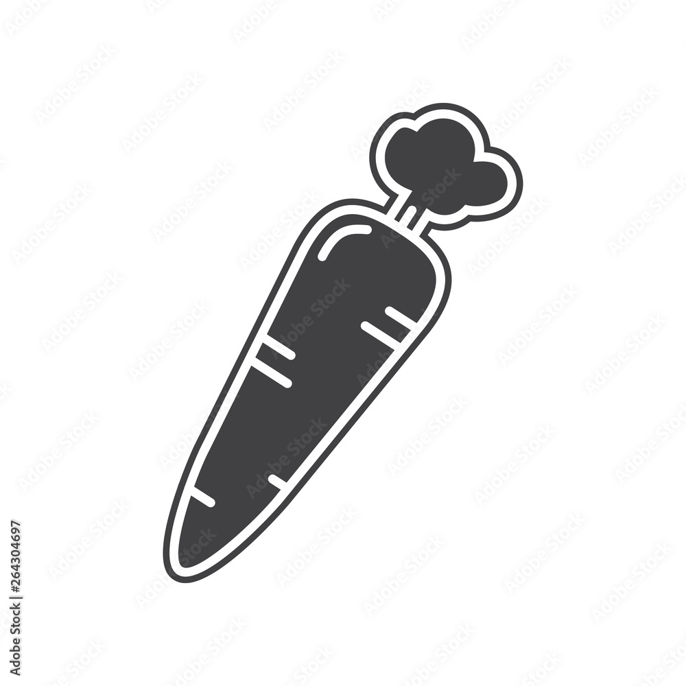 Poster vector carrot icon. element of fruits and vegatables for mobile concept and web apps icon. glyph, fl