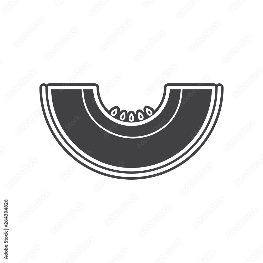 Poster vector melon icon. element of fruits and vegatables for mobile concept and web apps icon. glyph, fla