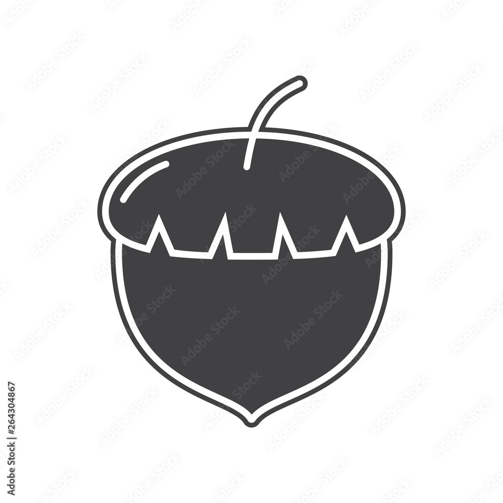 Poster vector acorn icon. element of fruits and vegatables for mobile concept and web apps icon. glyph, fla