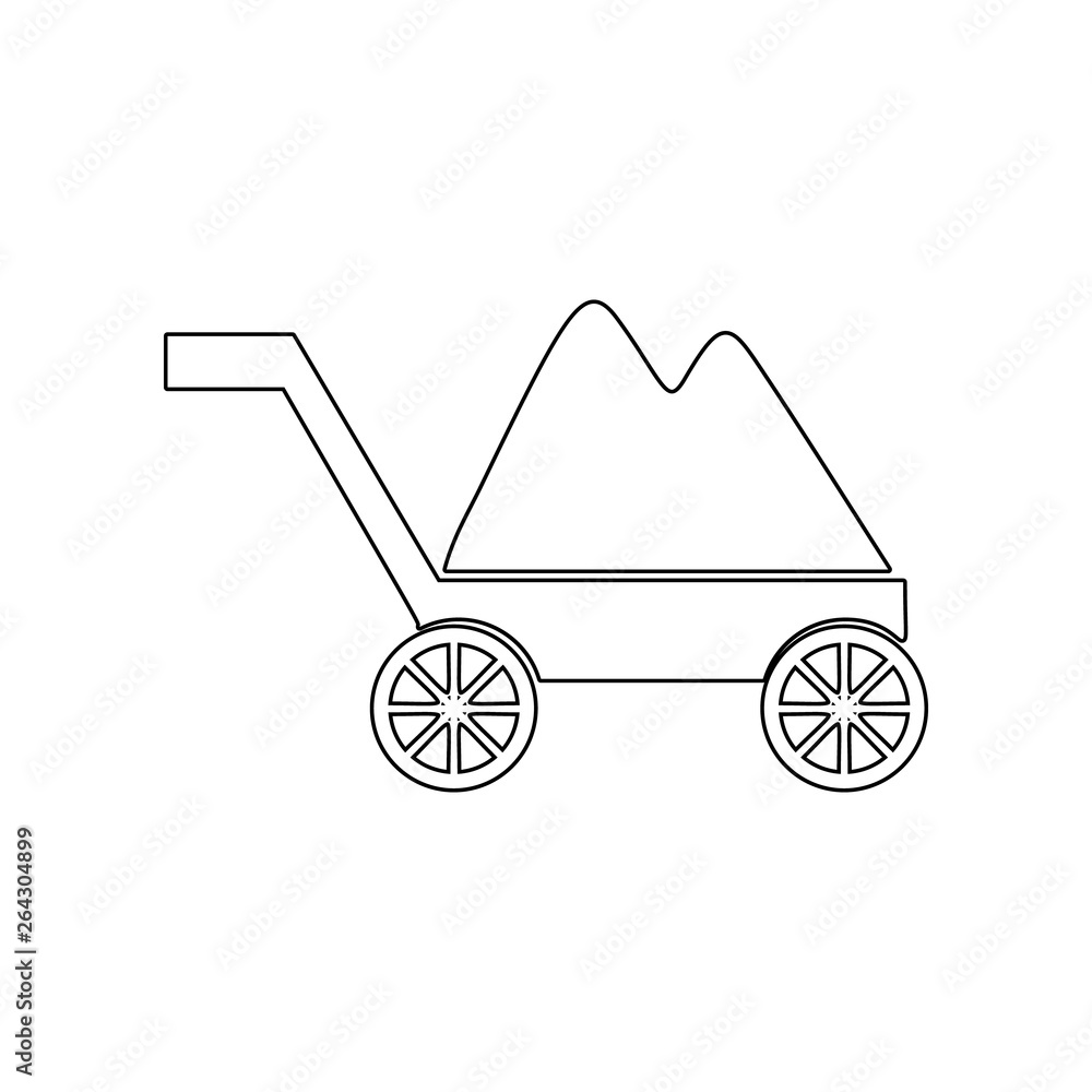 Poster trolley with soil icon. element of garden for mobile concept and web apps icon. outline, thin line i