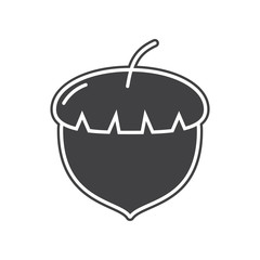 Obraz premium Vector Acorn icon. Element of Fruits and vegatables for mobile concept and web apps icon. Glyph, flat icon for website design and development, app development