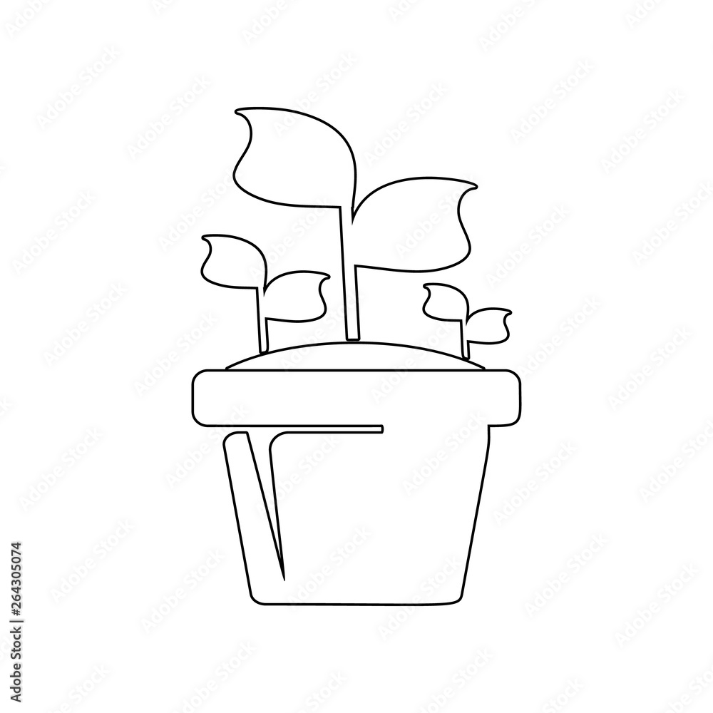 Aufkleber plant in the pot icon. element of garden for mobile concept and web apps icon. outline, thin line ic