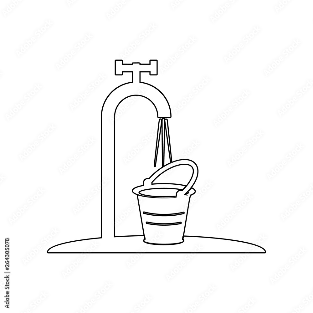 Poster garden crane with water icon. element of garden for mobile concept and web apps icon. outline, thin 
