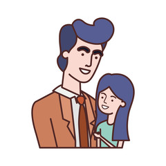 father with daughter avatar character