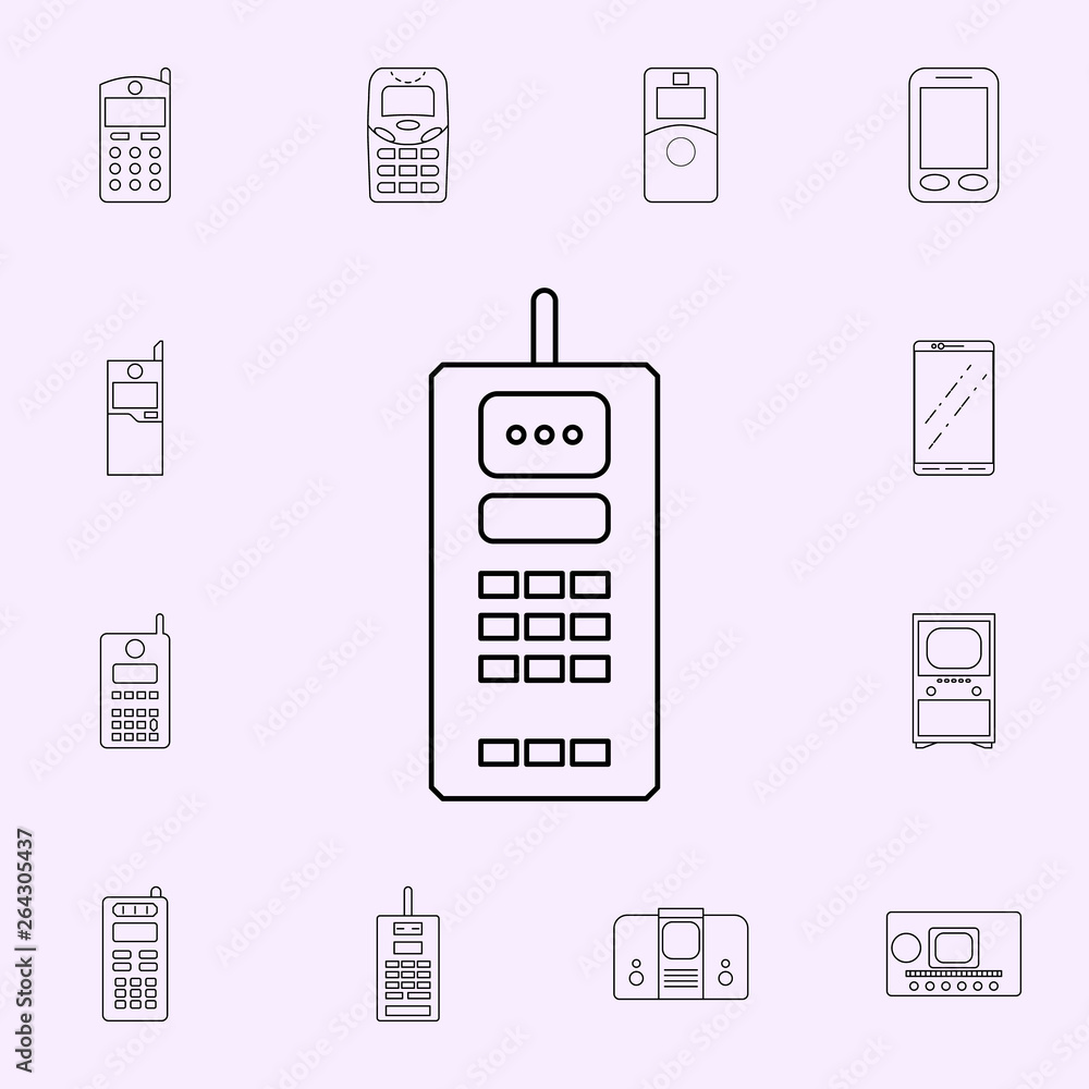 Poster the first mobile phone icon. generation icons universal set for web and mobile