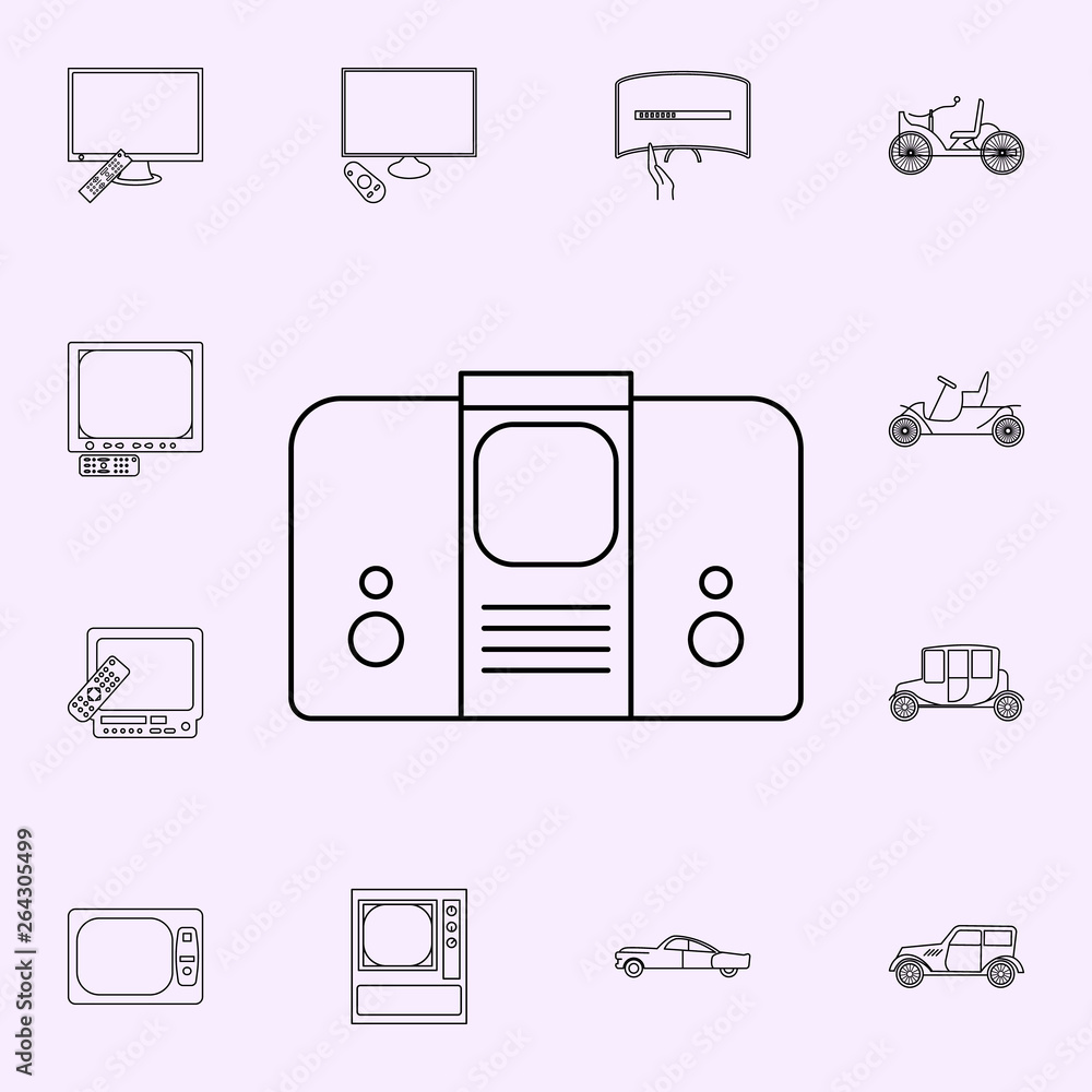 Aufkleber generation of televisions with acoustics icon. generation icons universal set for web and mobile