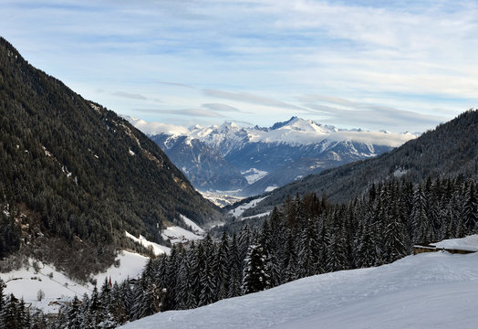Racines-Jaufen ski center, Trentino, Italy, winter Dolomiten Alps