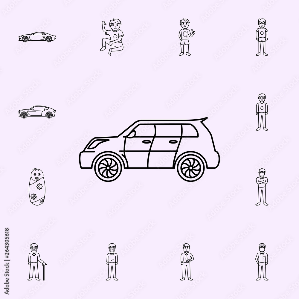 Poster a new generation car icon. generation icons universal set for web and mobile