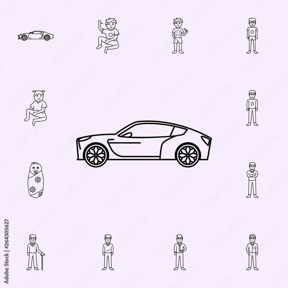 Poster a new generation car icon. generation icons universal set for web and mobile