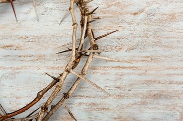 Crown of thorns on background ,represents Jesus's Crucifixion on the Cross, dying and then rising on Easter Sunday.