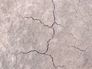 Dry soil surface due to lack of rain