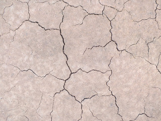 Dry soil surface due to lack of rain