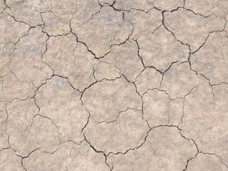 Dry soil surface due to lack of rain